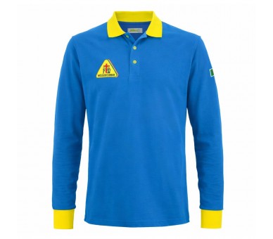 Polo Misericordie Giallo Fluo Ricamata maniche lunghe