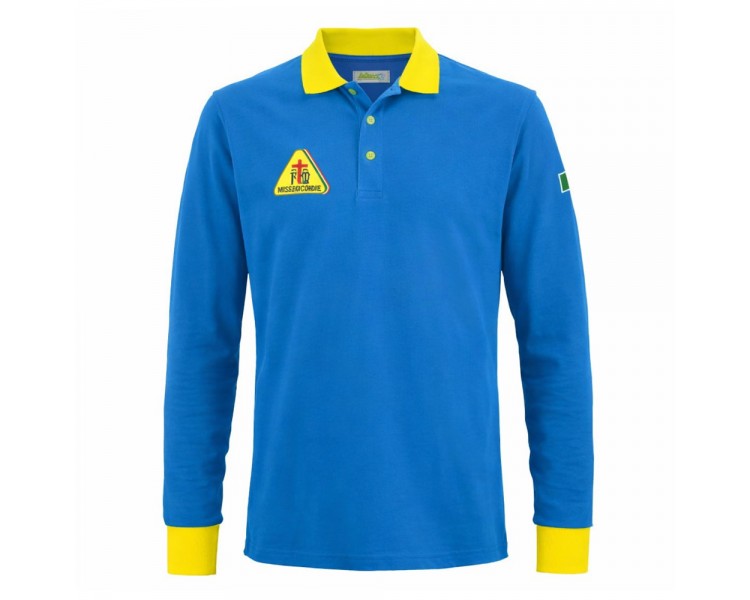 Polo Misericordie Giallo Fluo Ricamata maniche lunghe